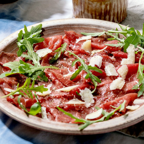 Carpaccio de bœuf et parmesan