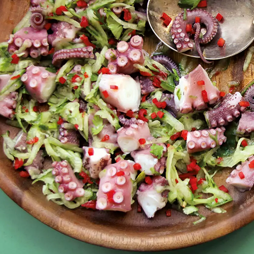 Salade de poulpe marinée