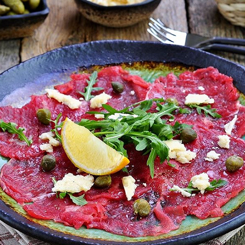 Carpaccio de bœuf et parmesan